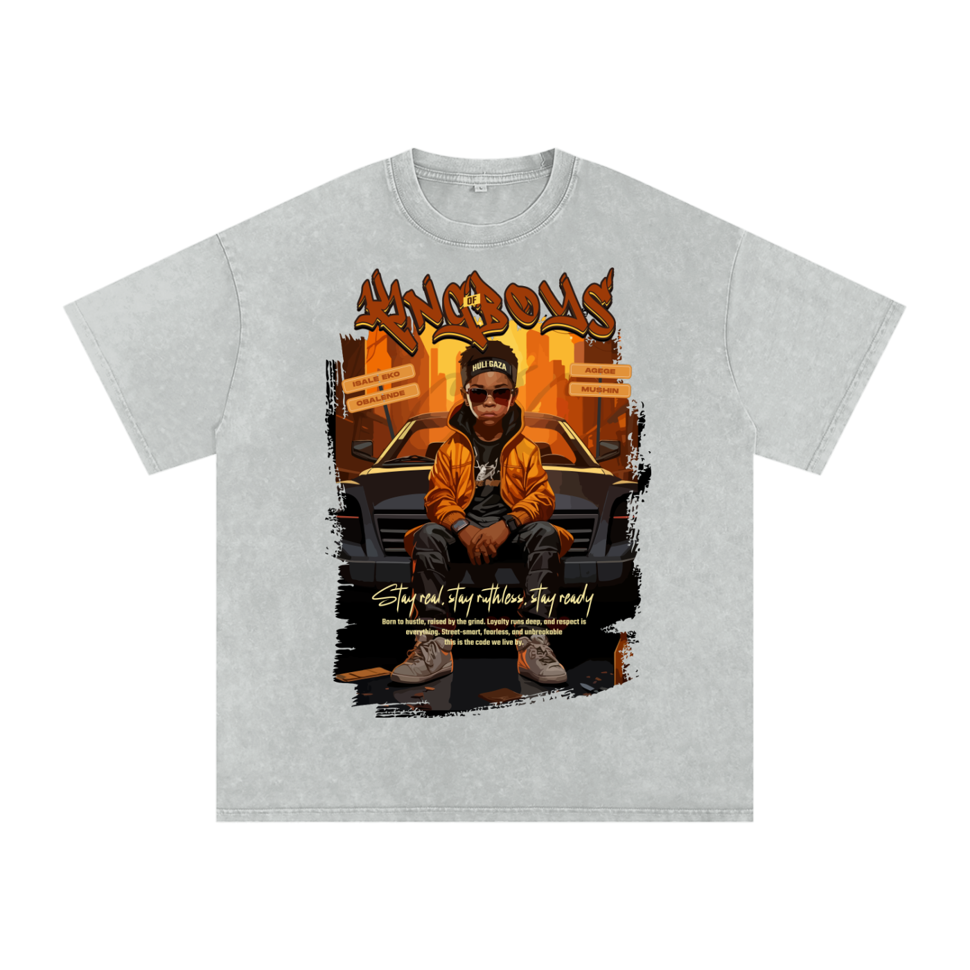 KING OF BOIS SNOW WASHED OVERSIZED COTTON T-SHIRT