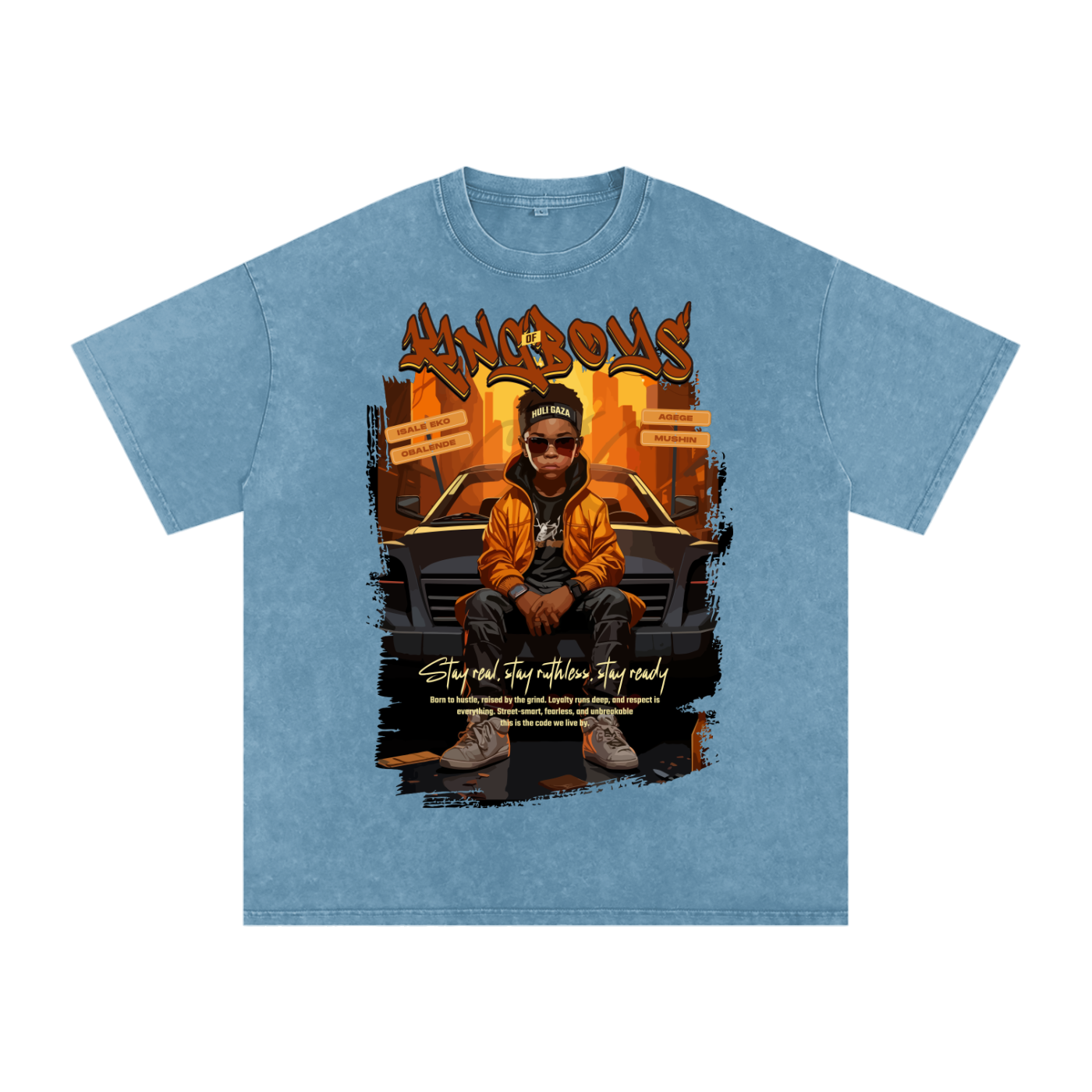 KING OF BOIS SNOW WASHED OVERSIZED COTTON T-SHIRT