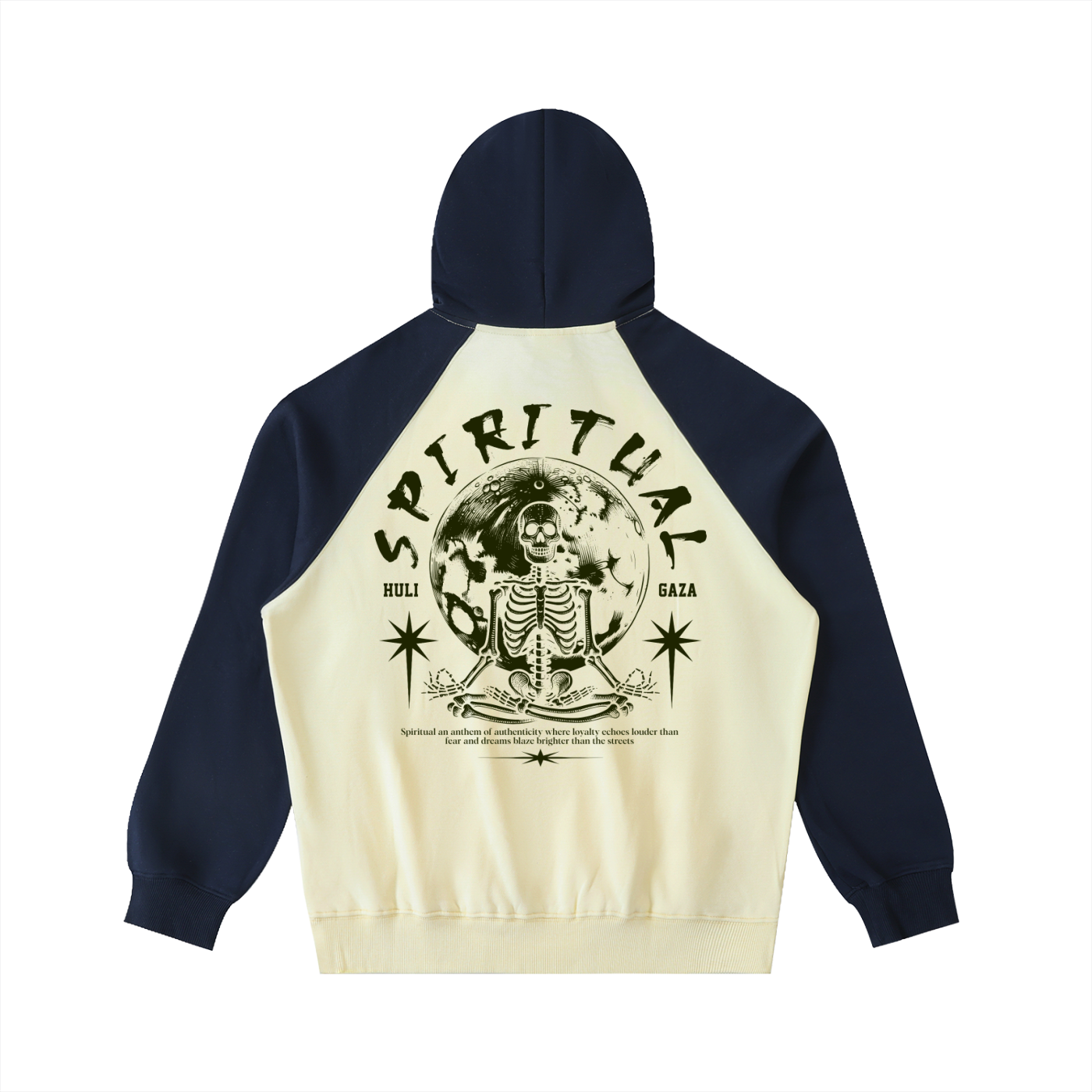 SPIRITUAL BODY COLOR-BLOCK RAGLAN SLEEVE HOODIE