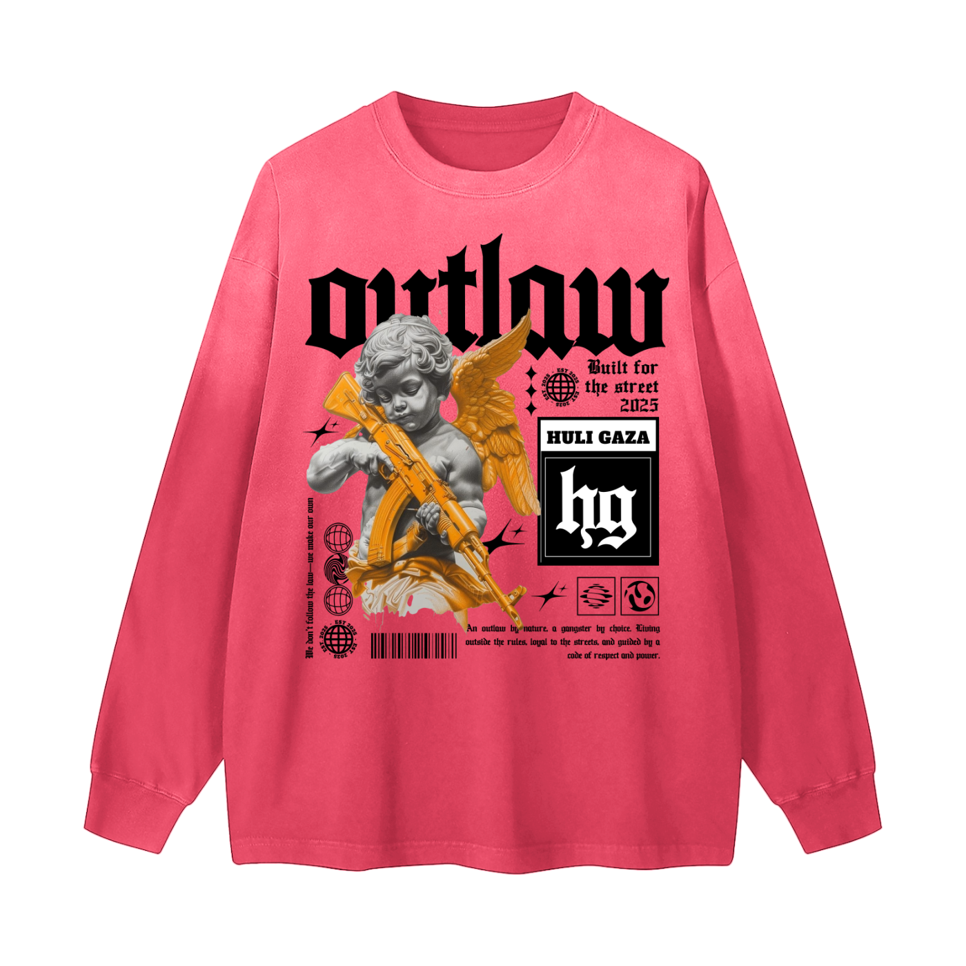 OUTLAW BABY ANGEL GRADIENT WASHED LONG SLEEVE T-SHIRT