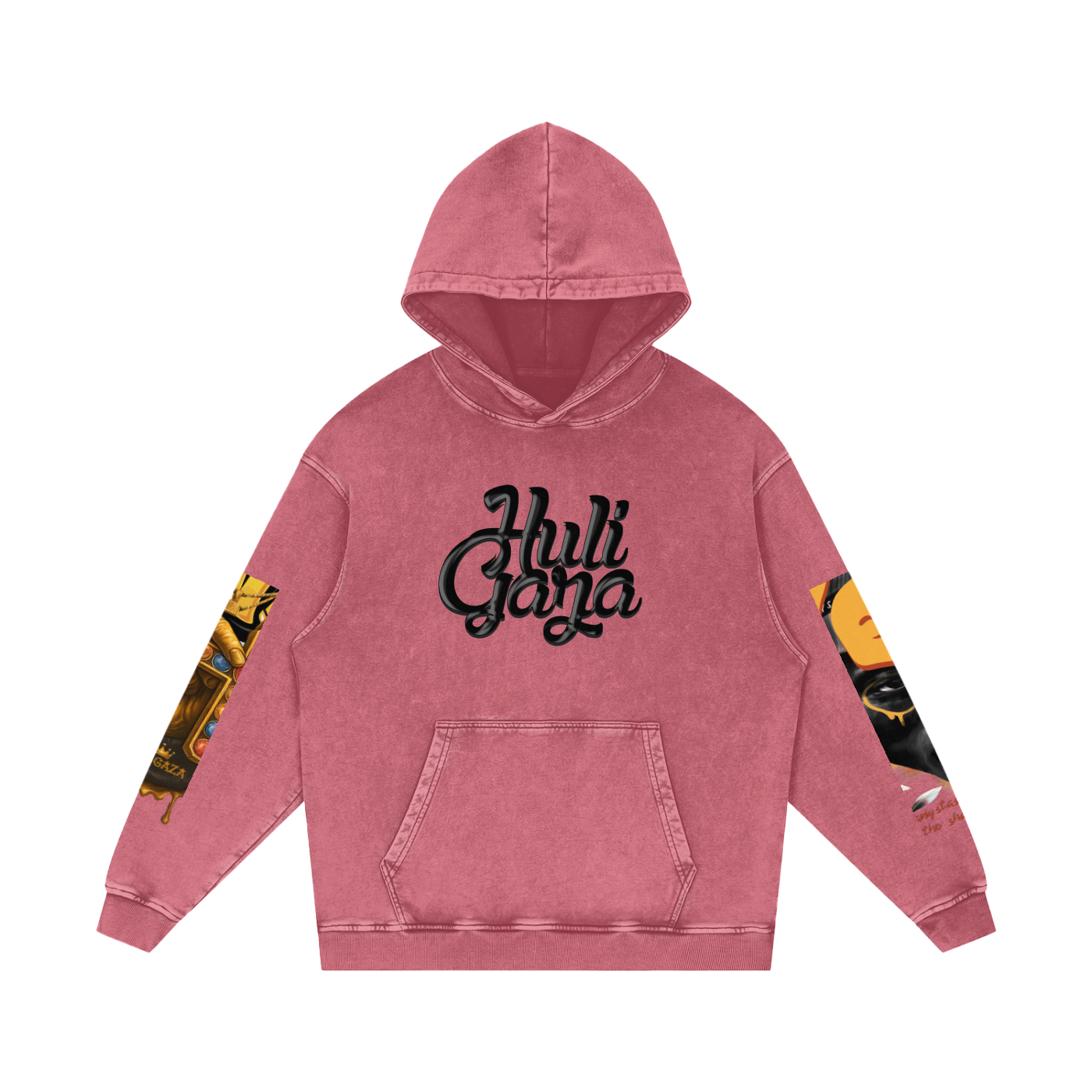 HULI ACTIVE SNOW WASHED LOOSE COTTON HOODIE